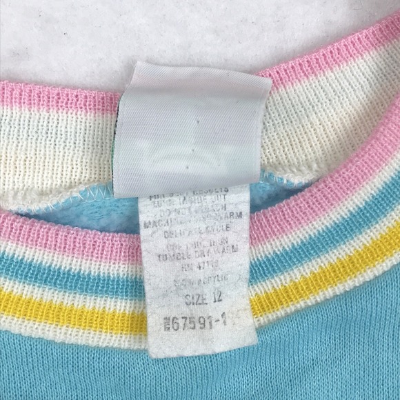 vintage 90s FREESTYLE SKI Sweatshirt XS crewneck cartoon sweater surf snow 80s - Picture 11 of 11